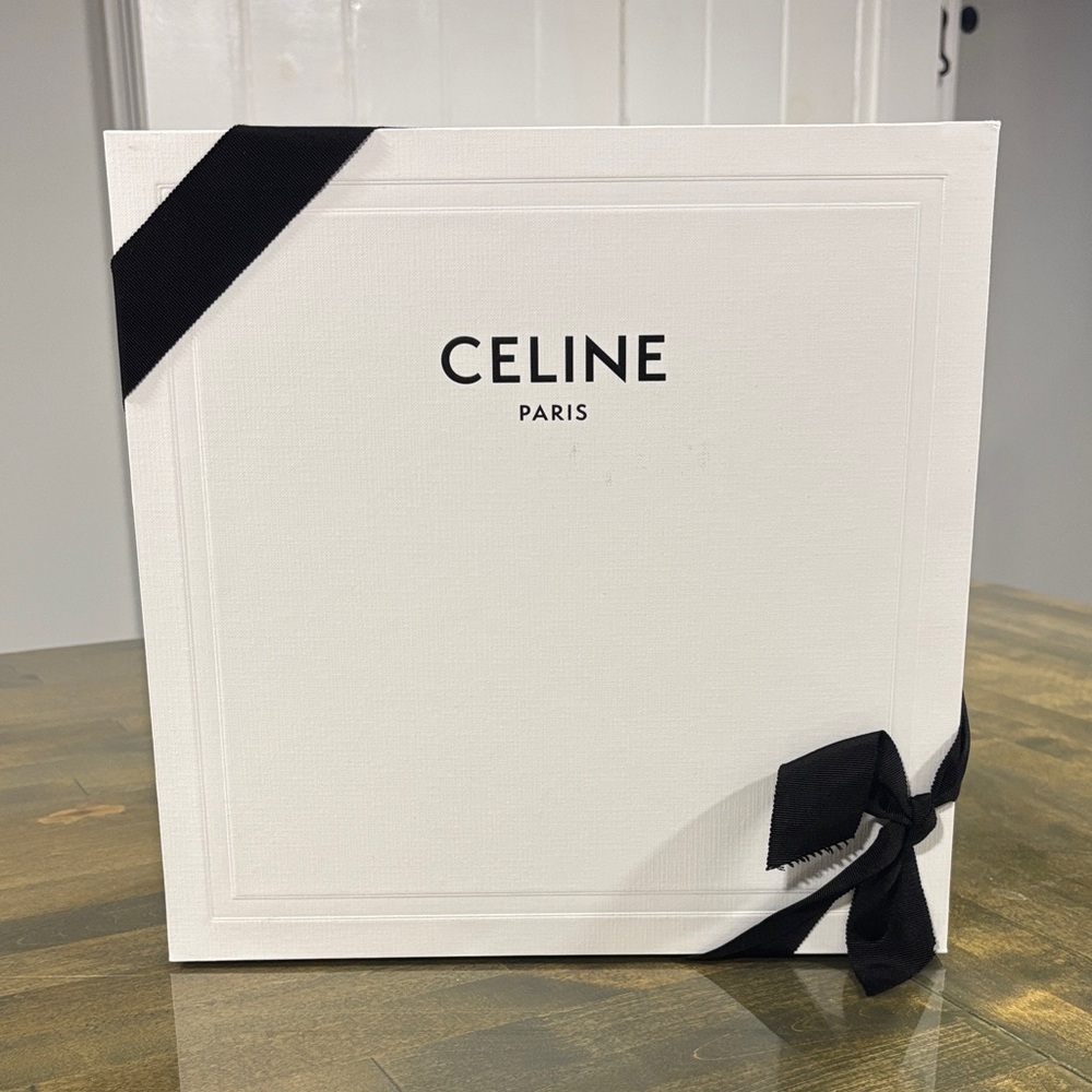 Celine Paris White Gift Box with Black Ribbon